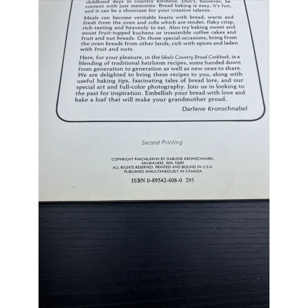 Ideals Country Bread 1978 Darlene Kronschnabel Vintage Baking Cookbook
